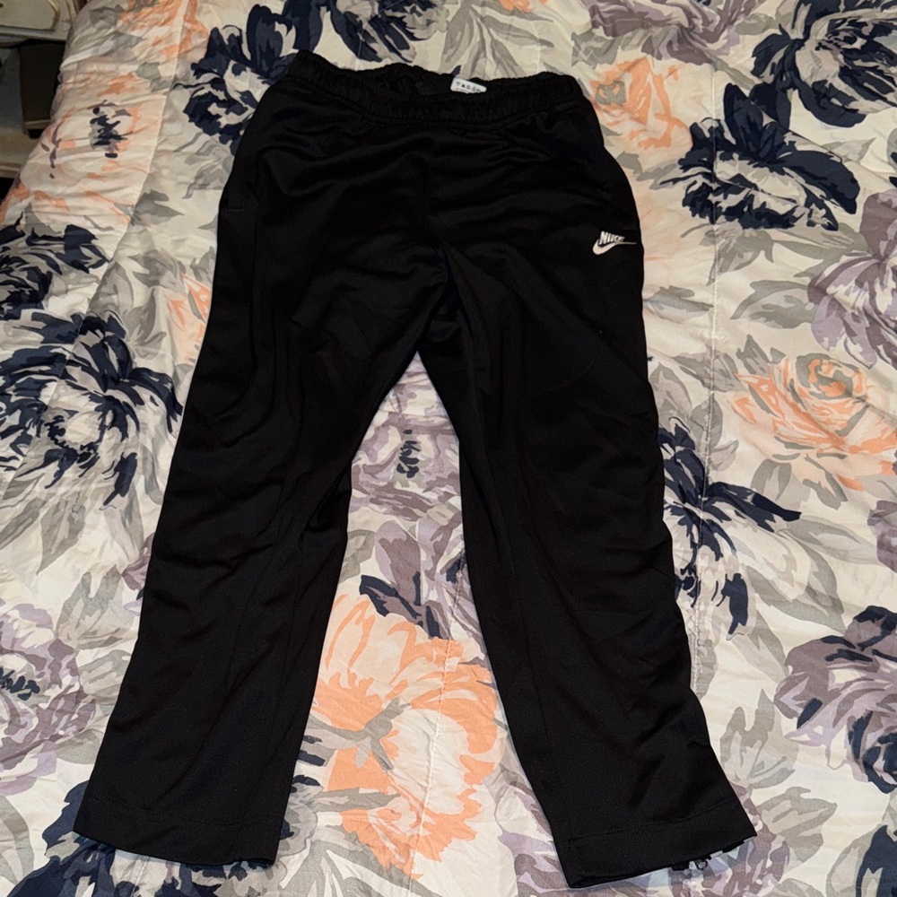 Nike Black Men's Athletic Pants with White Swoosh